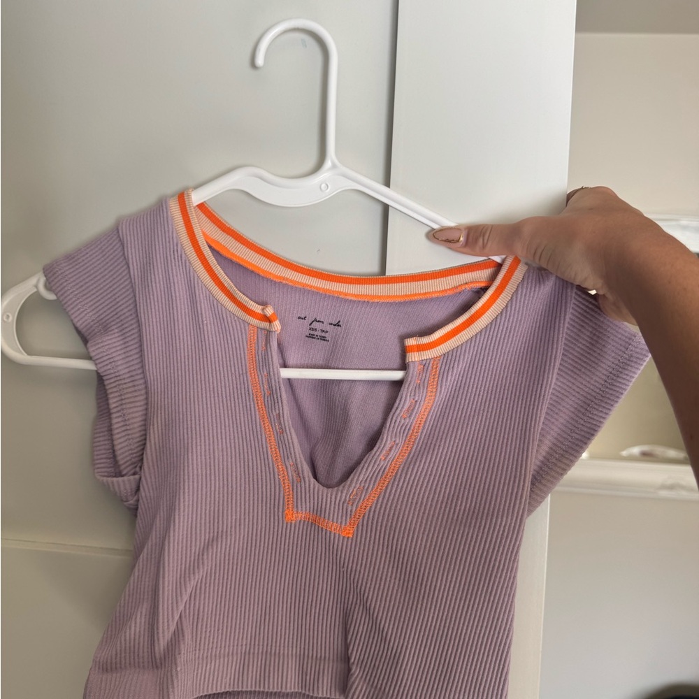 Urban Outfitters Out from Under Lavender and Neon Orange Crop Top